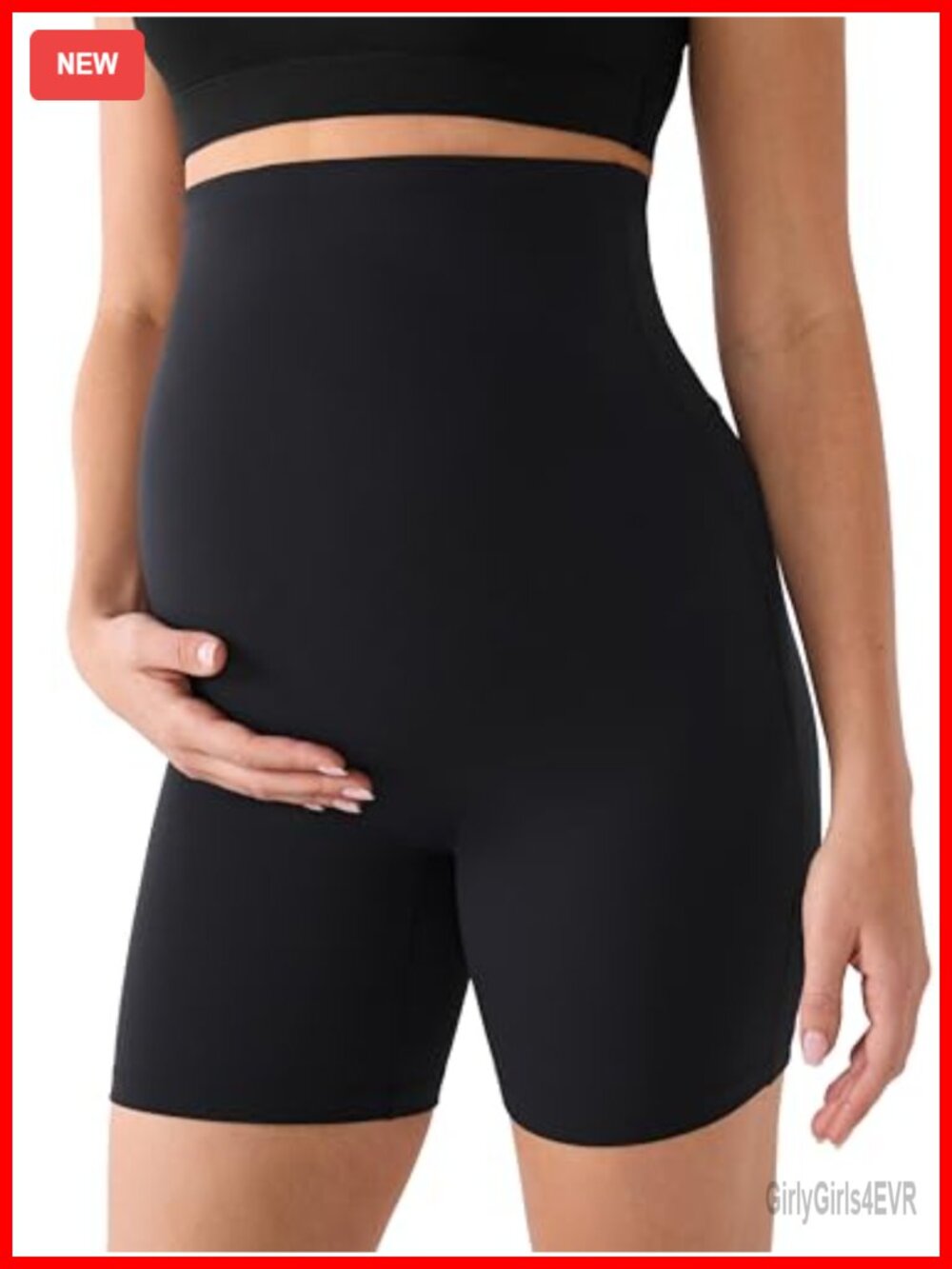MOMANDA Seamless Maternity Biker Shorts 6" High Waist Yoga Workout
